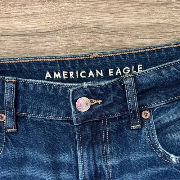 American Eagle Dark Blue Denim Wide Leg Jeans - Picture 2 of 5